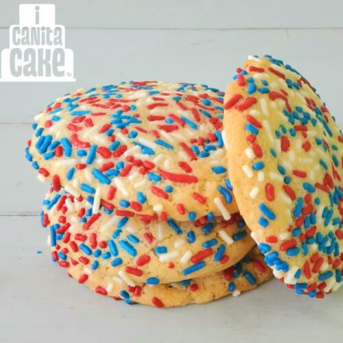 Patriotic sprinkle cookies by I Canita Cake