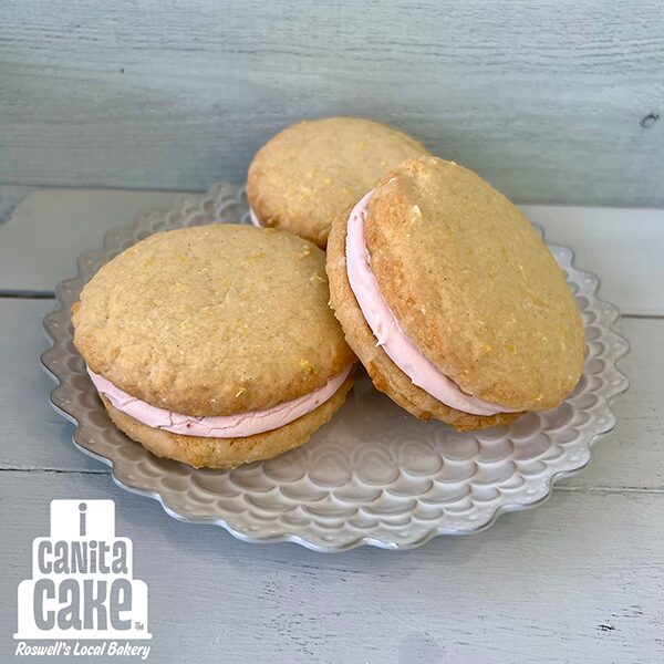 Lemon Cookie Sandwich with Strawberry Buttercream by I Canita Cake