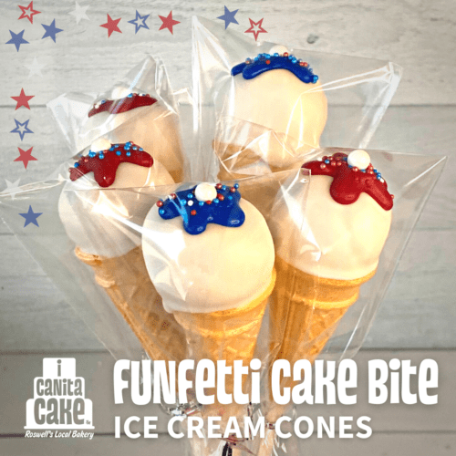 Funfetti Cake Bites Cones by I Canita Cake