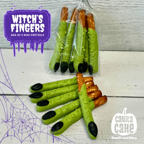 Witch's Fingers Dipped Mini Pretzels by I Canita Cake